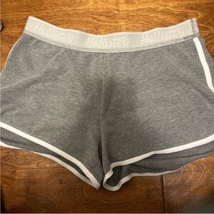Hollister Gray Athletic Shorts with White Trim